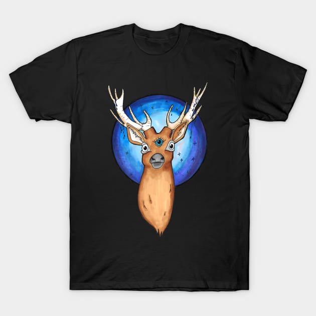 Third Eye Deer T-Shirt by SarahStrangeArt